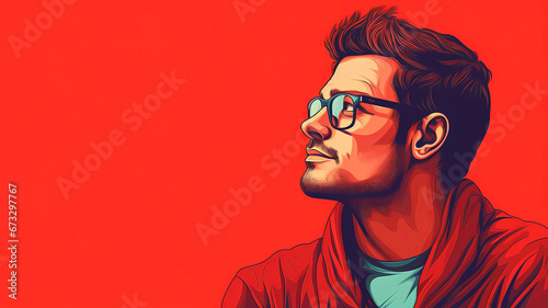 Illustration of a man wearing glasses
