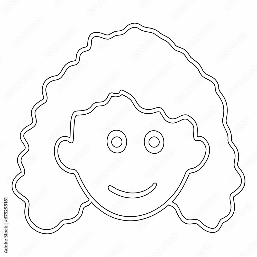 Girl's face drawing decoration design. Girl's face drawing decoration design.