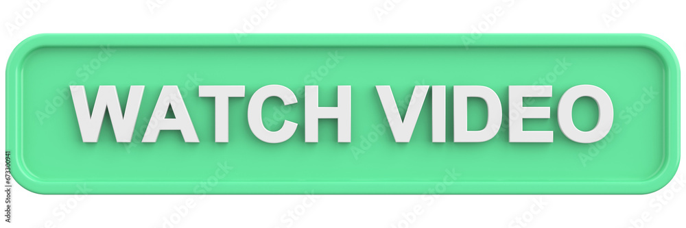 Watch video button. 3D illustration. Watch video button. 3D illustration.