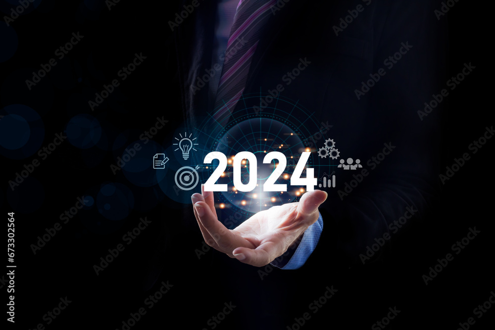 goals trends 2024. analytical businessperson planning business growth 2024, strategy digital marketing, profit income, economy, stock market trends and business, technical analysis strategy goals trends 2024. analytical businessperson planning business growth 2024, strategy digital marketing, profit income, economy, stock market trends and business, technical analysis strategy