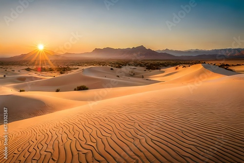 sunrise over the desert