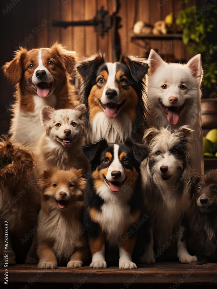 Obraz premium group of dogs