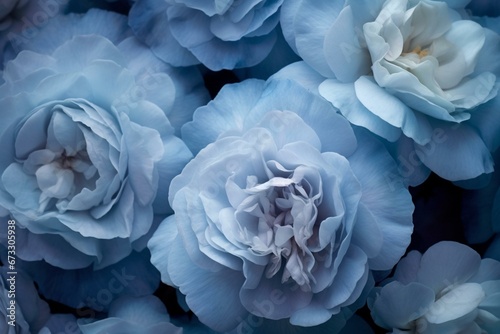 Flowers in a pale blue shade resembling a baby s hue. Generative AI