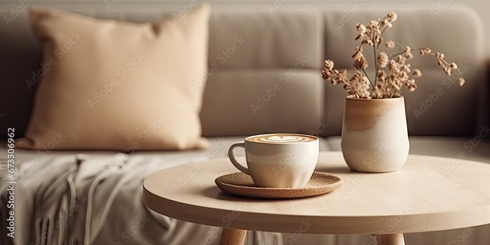 Rustic morning vibes. Hot drink on wooden table in vintage cafe style. Coffee delight. Closeup of rustic wood desk. Cozy retro breakfast