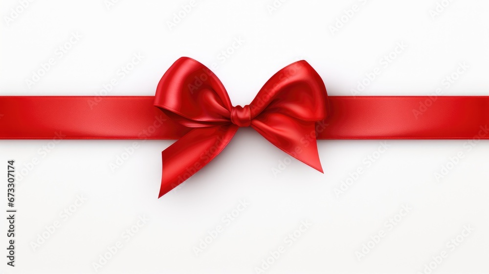 Shiny red satin ribbon on white background Shiny red satin ribbon on white background