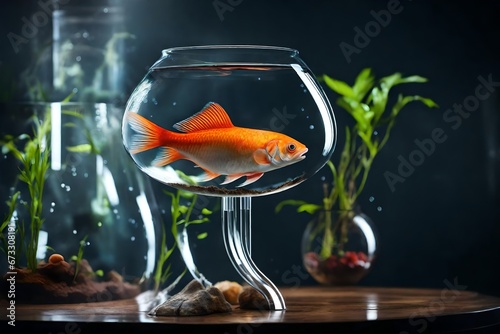 goldfish in a glass photo