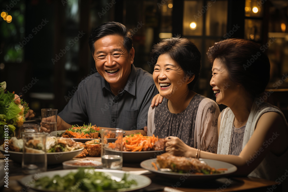 family in restaurant family in restaurant