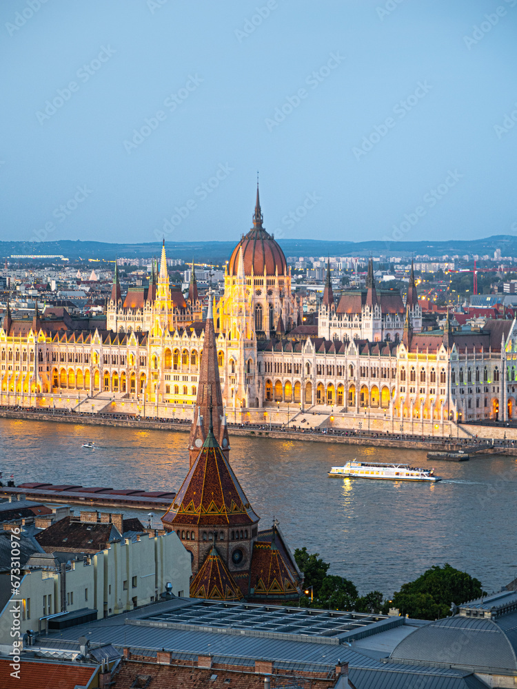 Hungarian Parliament view from the Fishermen Bastion