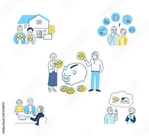 お金・投資・資産運用関連と複数の人物　セット