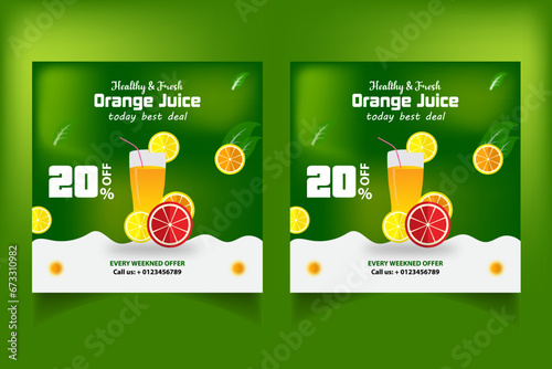 Special juice drink menu social media post template, 
Perfect for social media post,
Set of Orange Juice social media post templates, 
Suitable for restaurant menu.
