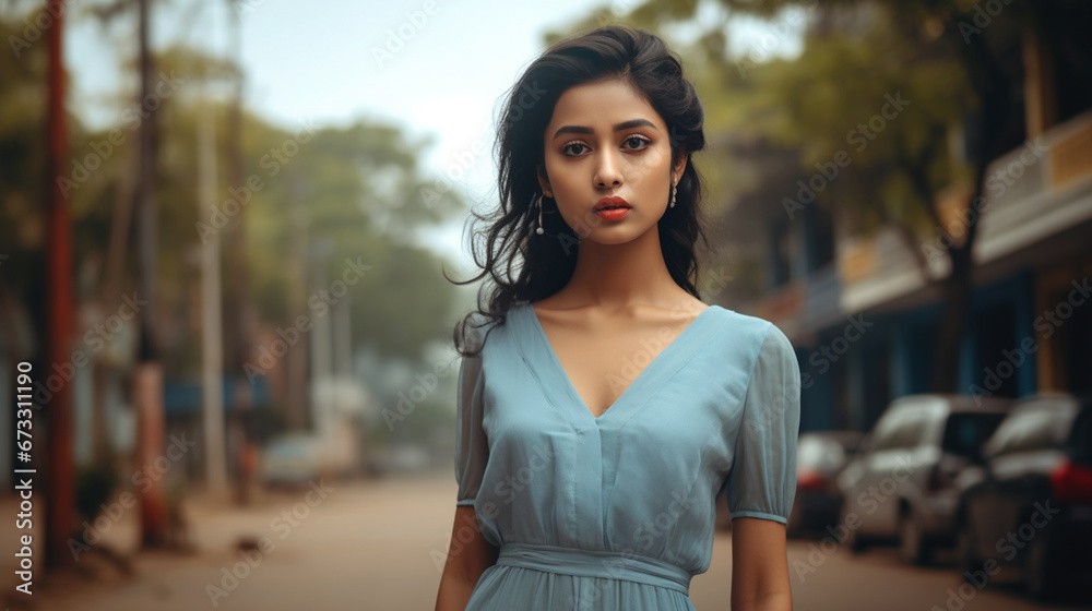 An editorial photoshoot of an Indian woman in her 20s