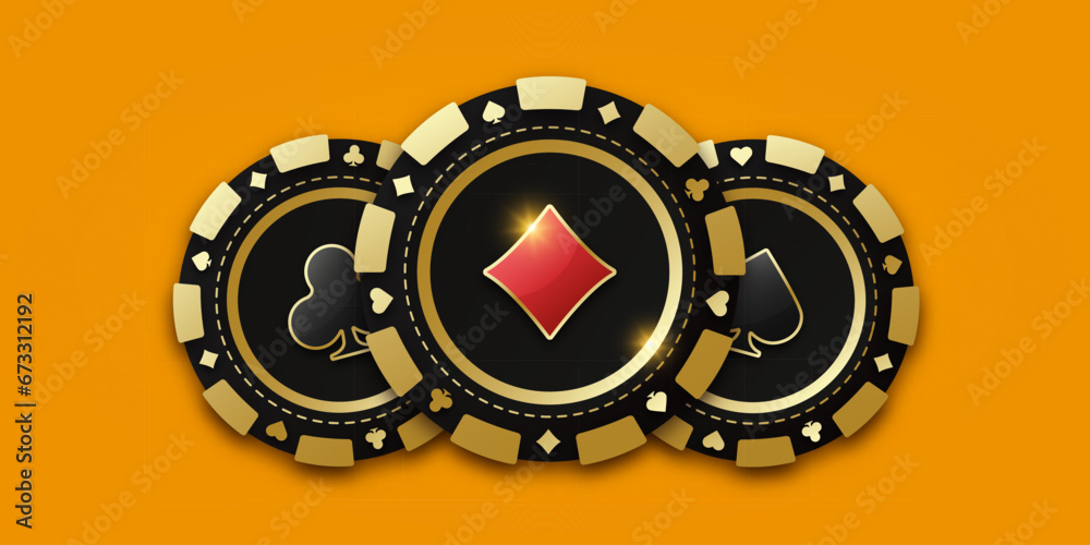 Realistic playing chip with the suit of diamond in the center, gambling tokens. Trio of playing chips or token. Concept poker or casino. Gambling coin with suit diamonds. Banner for web app or site. Realistic playing chip with the suit of diamond in the center, gambling tokens. Trio of playing chips or token. Concept poker or casino. Gambling coin with suit diamonds. Banner for web app or site.