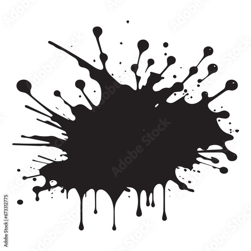 Splashes smear brush strokes on a white background. A modern spot. Fashionable insulated design. An element on a white background. Vector illustration.