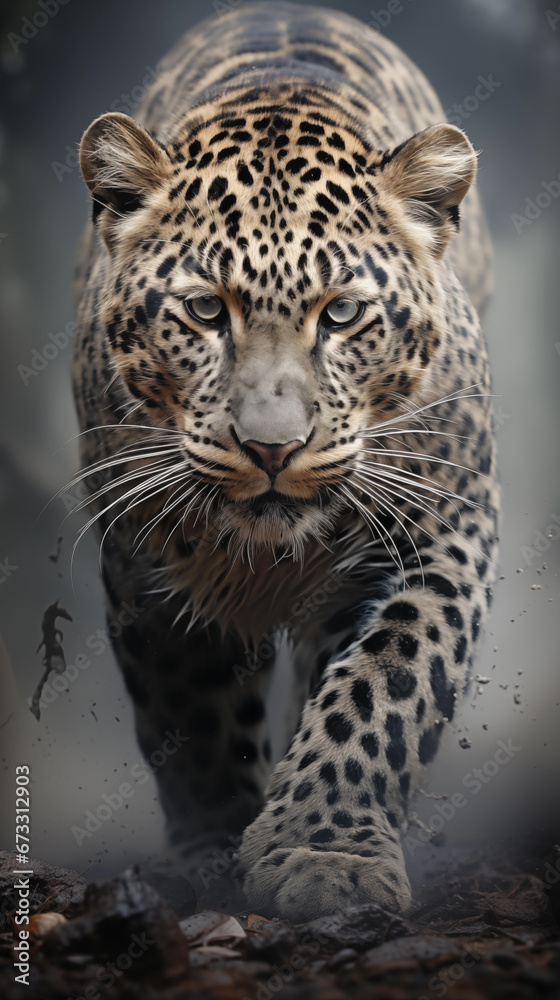 Naklejka premium close up of a leopard