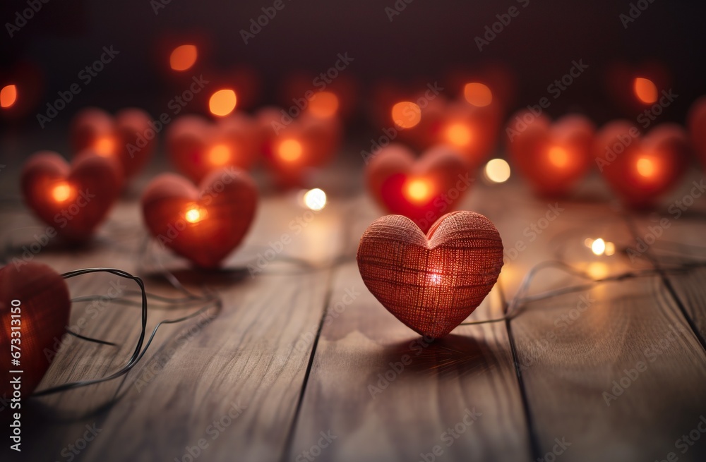 St. Valentine's Hearts, Love-Filled Background - obrazy, fototapety, plakaty 