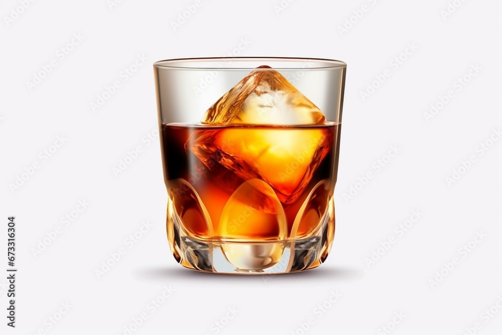 Cocktail with espresso mixed drink on transparent background. Generative AI