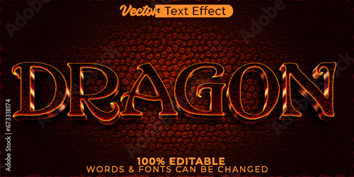 Dragon Vector Text Effect Editable Alphabet Legend Fantasy Magic Mythical