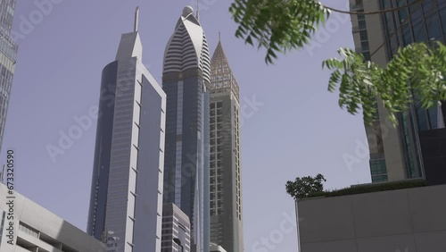 Tall skyscrapers in the Dubai International Financial Center in the UAE 10.11.2022