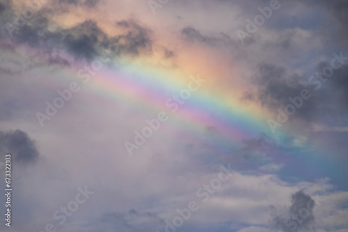 구름 하늘 무지개 레인보우