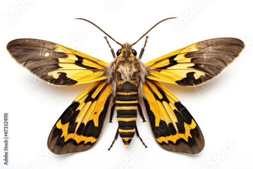 Isolated Death s head hawkmoth on white background