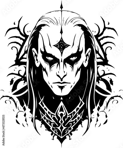 Dungeons and Dragons Vampire Icon - Fantasy, Adventure, Exciting, Mystical - Generative AI Art Image - SVG