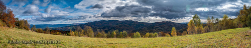 Panorama na Beskid Wyspoway - Prechyba z Koziarza