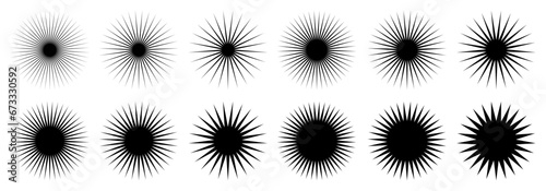 Starburst stars and sparks set, collection retro sunburst element, beams rays, radiating strips, radial streaks lines – stock vector