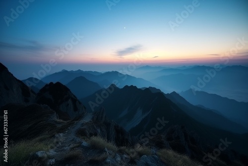 mountain during dawn. Generative AI © Adira
