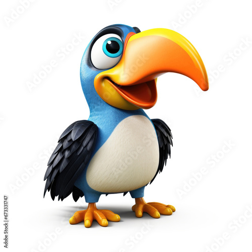Cute Cartoon Toucan Bird Is...