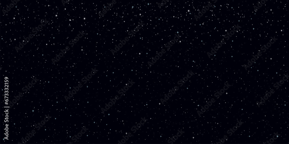 Starry space background in the night, space universe, starry night sky - stock vector