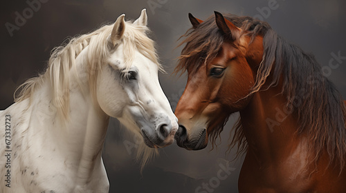 portrait of two horses