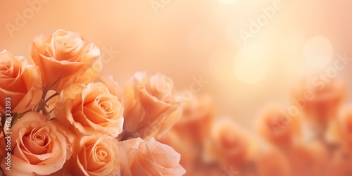 Hintergrund mit Rosen. Orange und rosa Farbgebung mit sehr weichen Übergängen und Verlauf, ideal für Banner und Webseiten. 