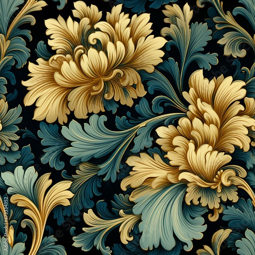 Regal Brocade Floral Pattern