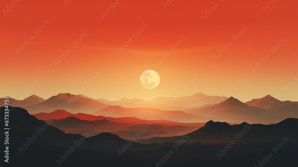 mountain landscape at sunset. mountain landscape at sunset.