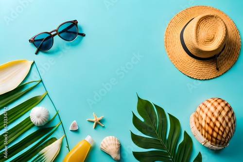 summer background with seashells