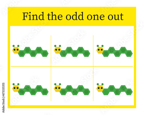 Task for development of attention and logic. Cartoon worm.