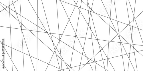 Random chaotic lines abstract geometric pattern / texture. Modern, contemporary art-like illustration. Abstract white background with random black lines. white & grey abstract perspective background