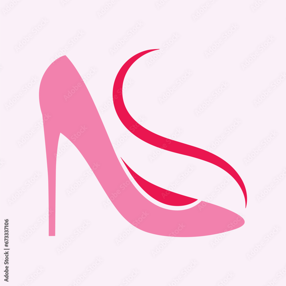 High heels shoe vector icon, Women's shoe glyph icon. Symbol, logo illustration.Woman shoes vector icons isolated on pink background.Fashion footwear design. High heels shoe vector icon, Women's shoe glyph icon. Symbol, logo illustration.Woman shoes vector icons isolated on pink background.Fashion footwear design.