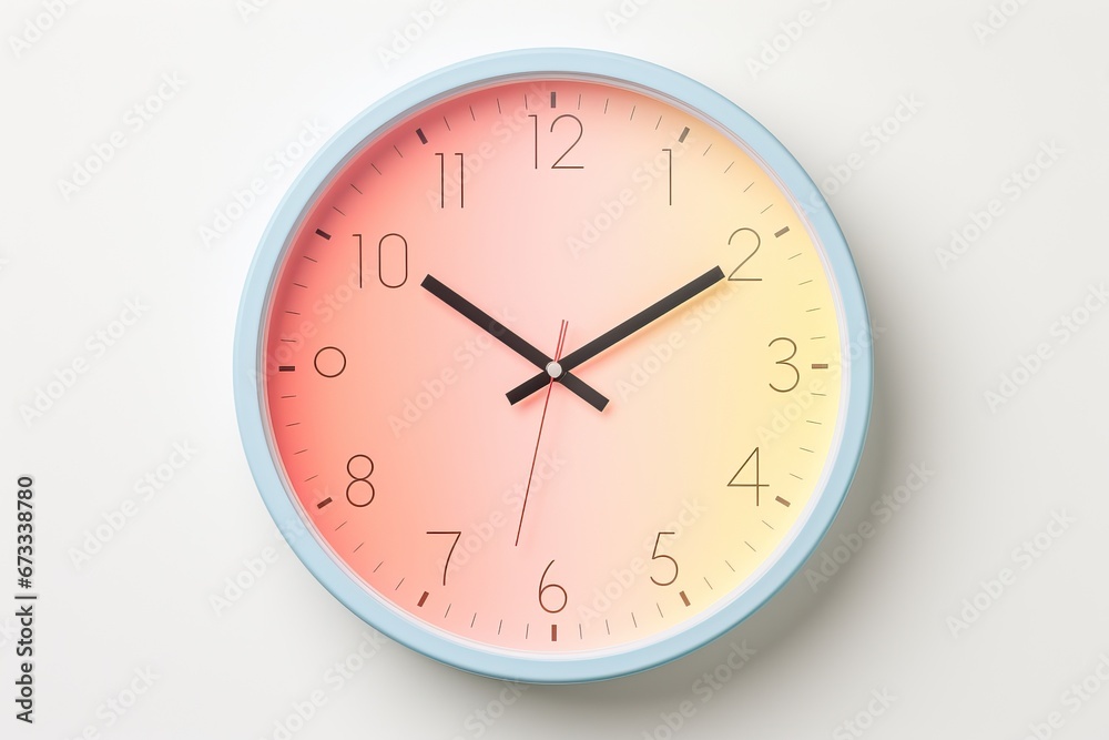Concept of time Analog clock on pastel simple modern style background for banners, flyers, posters or websites. Concept of time Analog clock on pastel simple modern style background for banners, flyers, posters or websites.