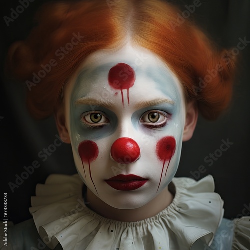 Close-up portrait of a child joker.