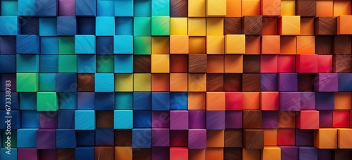 Multicolored cubes. Palette of colors and shades  range of colours