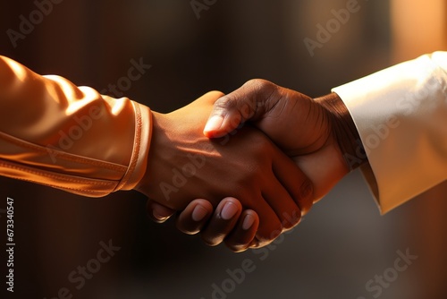 Handshake. Building Trust and Strong Business Collaboration with a Partner photo