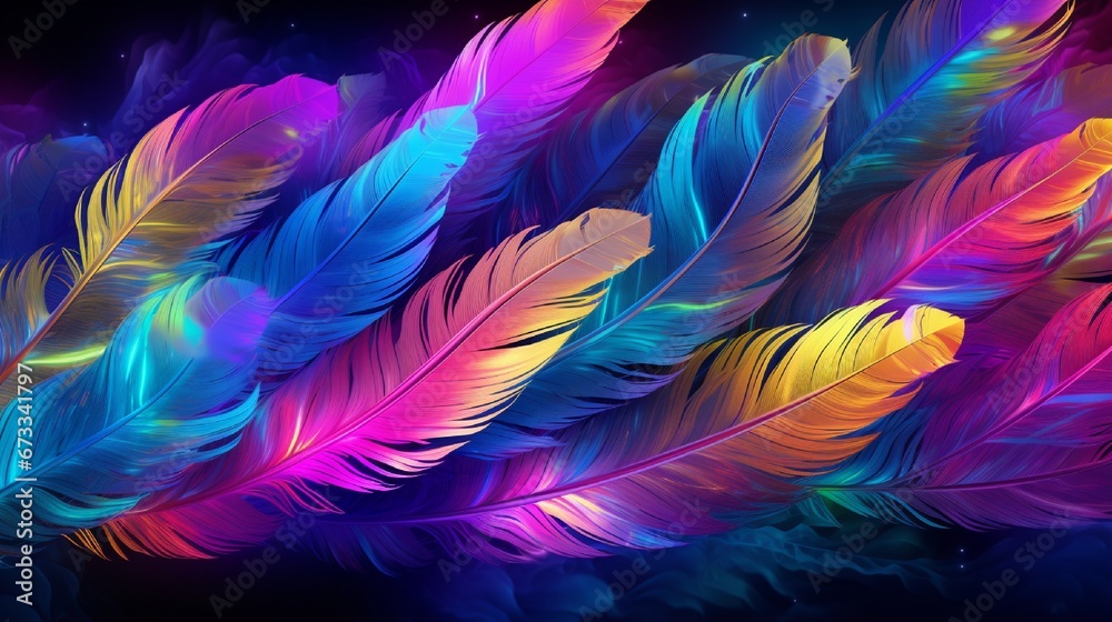 colorful feathers drawing