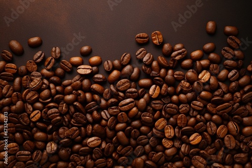 background with recurring coffee beans. Generative AI