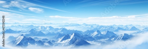 Snowy Mountain Peaks in the Alps  Offering a Spectacular Panoramic View