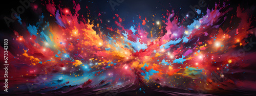 Abstract background A burst of Colorful night sky