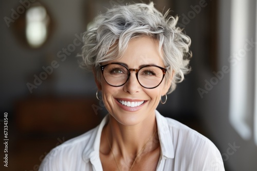 an older woman smiling at the camera,
