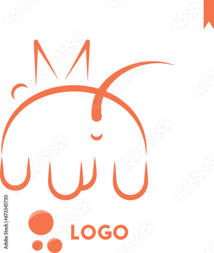 dog in the form of a logo, animal with vector strokes, логотип рыжей собаки, веселый щенок стоит хвостом к камере