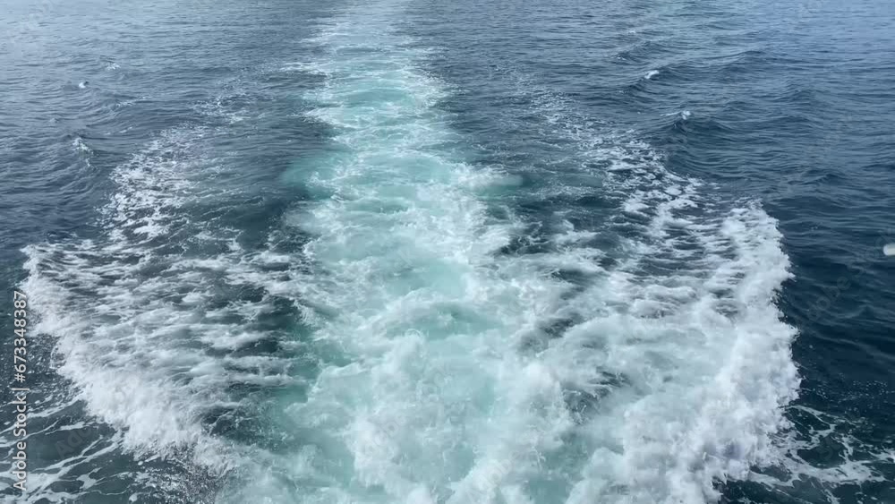 Boat Wake in the Mediterranean sea. High quality 4k footage Boat Wake in the Mediterranean sea. High quality 4k footage