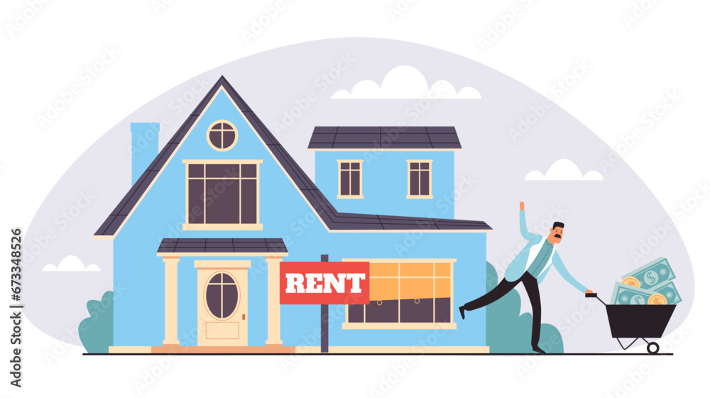 House real estate home mortgage sale rent investment savings money concept. Vector flat graphic design illustration House real estate home mortgage sale rent investment savings money concept. Vector flat graphic design illustration